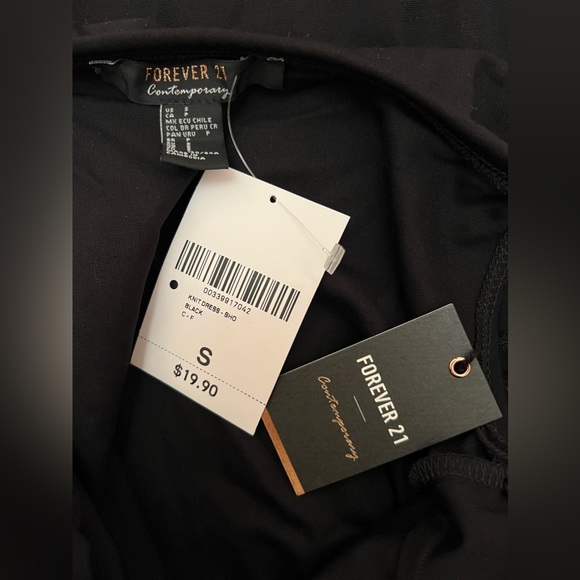 Forever 21 Black Ruffle Mini Body-Con Dress New With Tags - Picture 3 of 3